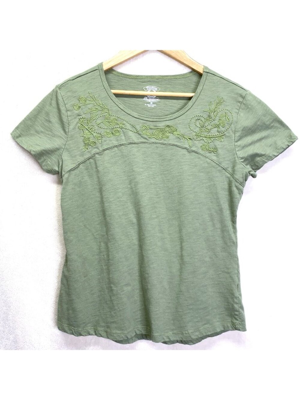 Victory Outfitters Embroidered T-Shirt Short Sleeve Burnout Green Sz M .b